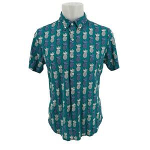 Bonobos Shirt Men Medium Slim Fit Pineapples Tropical Hawaiian Swing Top K10-11